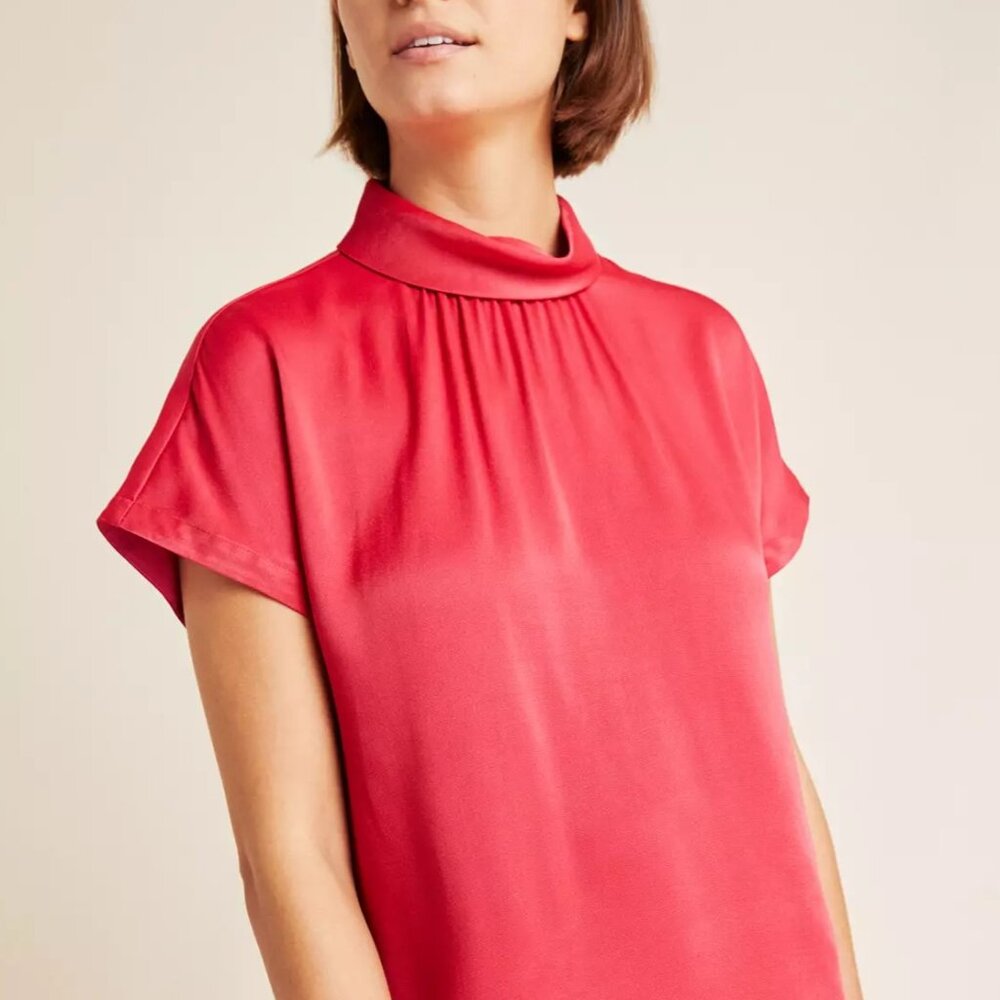 Maeve Rebekah Mock Neck Blouse NWT